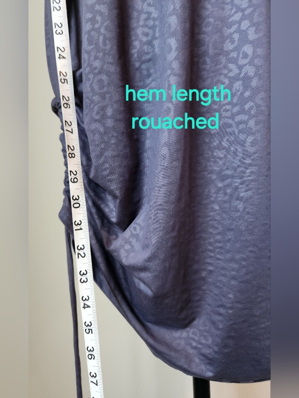 Constantly Varied Gear CVG M/L Gray Leopard Print Multiway Cinched Ruched Dress - Picture 7 of 12